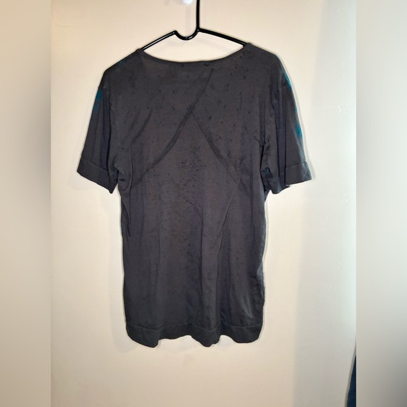 Diesel Black Gold RARE M V-Neck Graphic Tee Distressed Blue Gray Y2K Streetwear - Picture 2 of 7